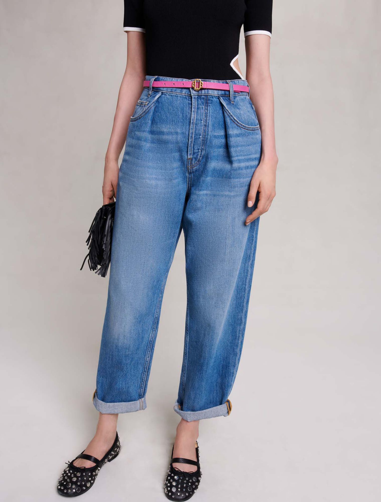 Straight, wide-leg jeans