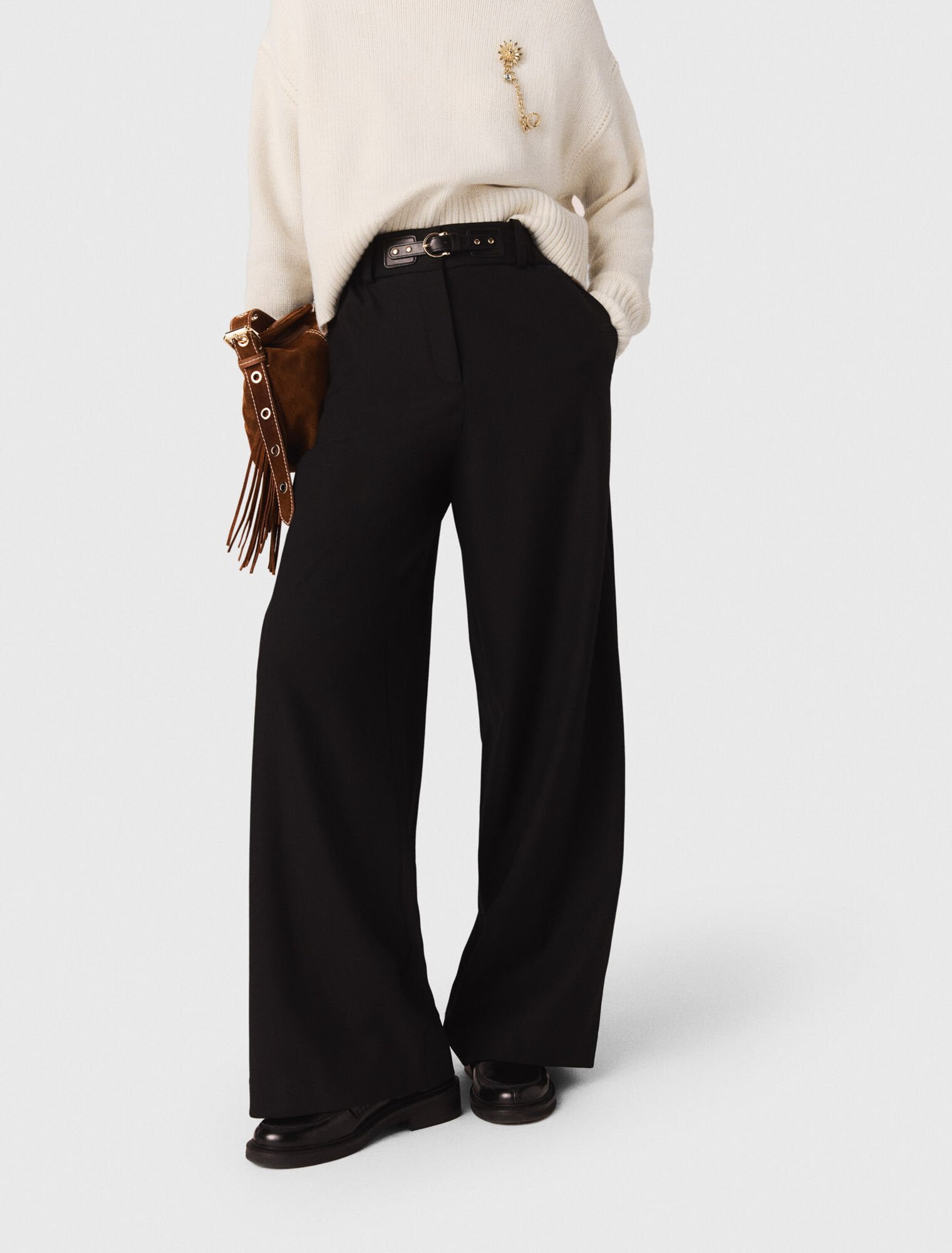 Wide-leg suit trousers