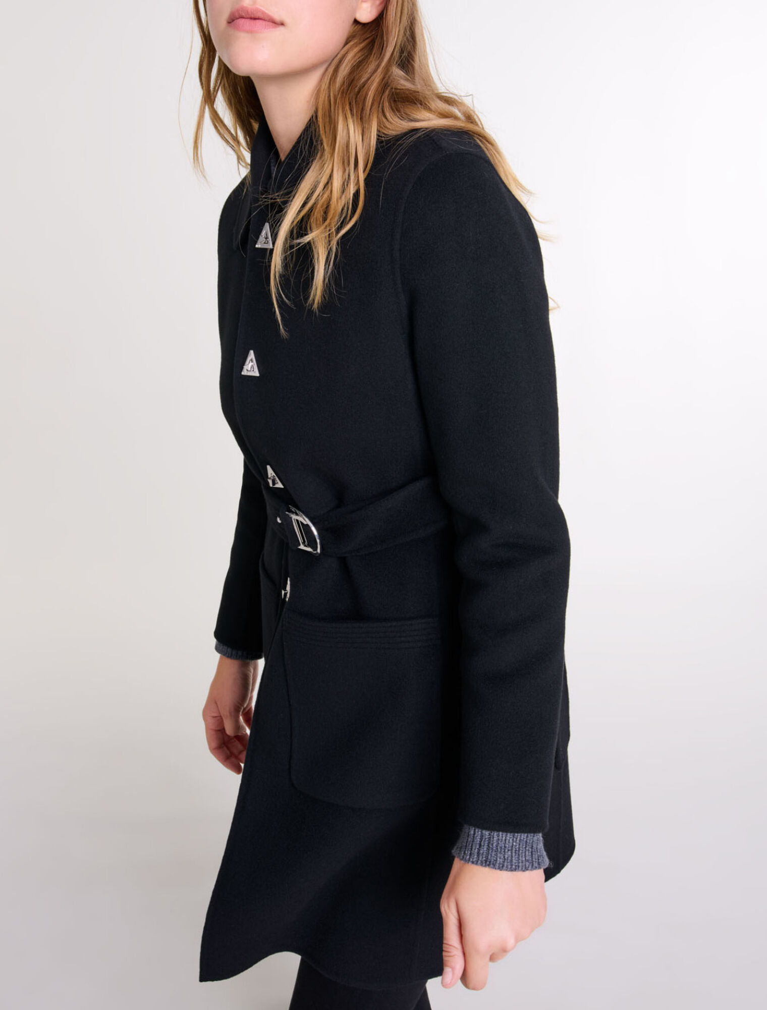 Belted mid-length coat