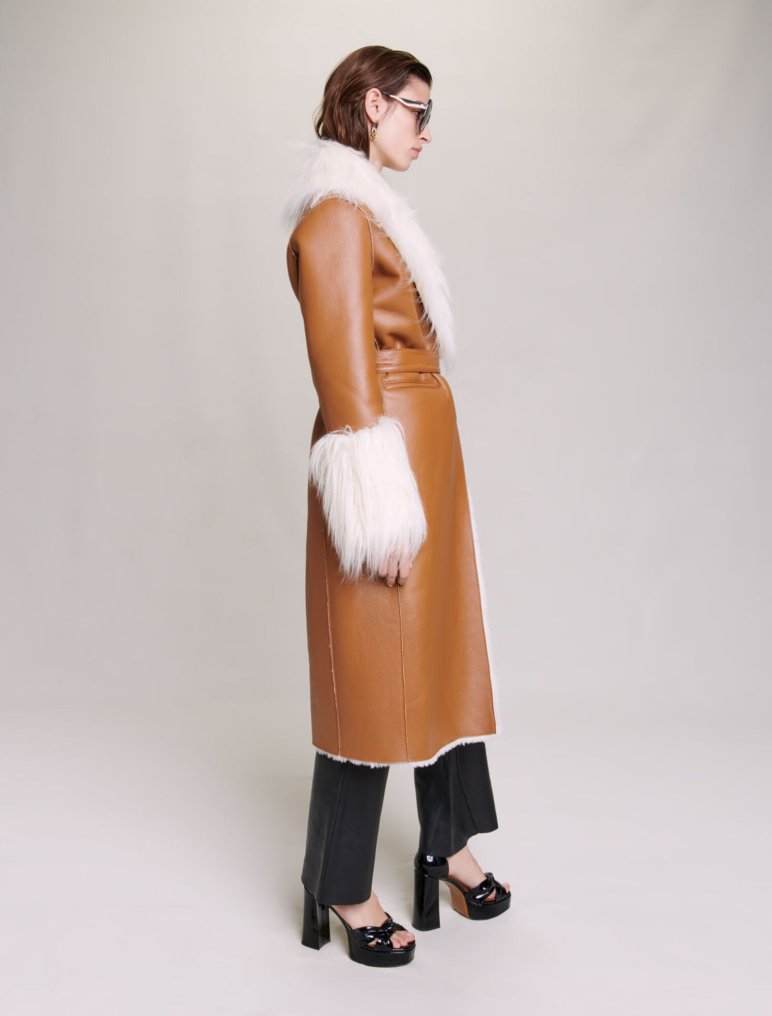 Long faux fur coat