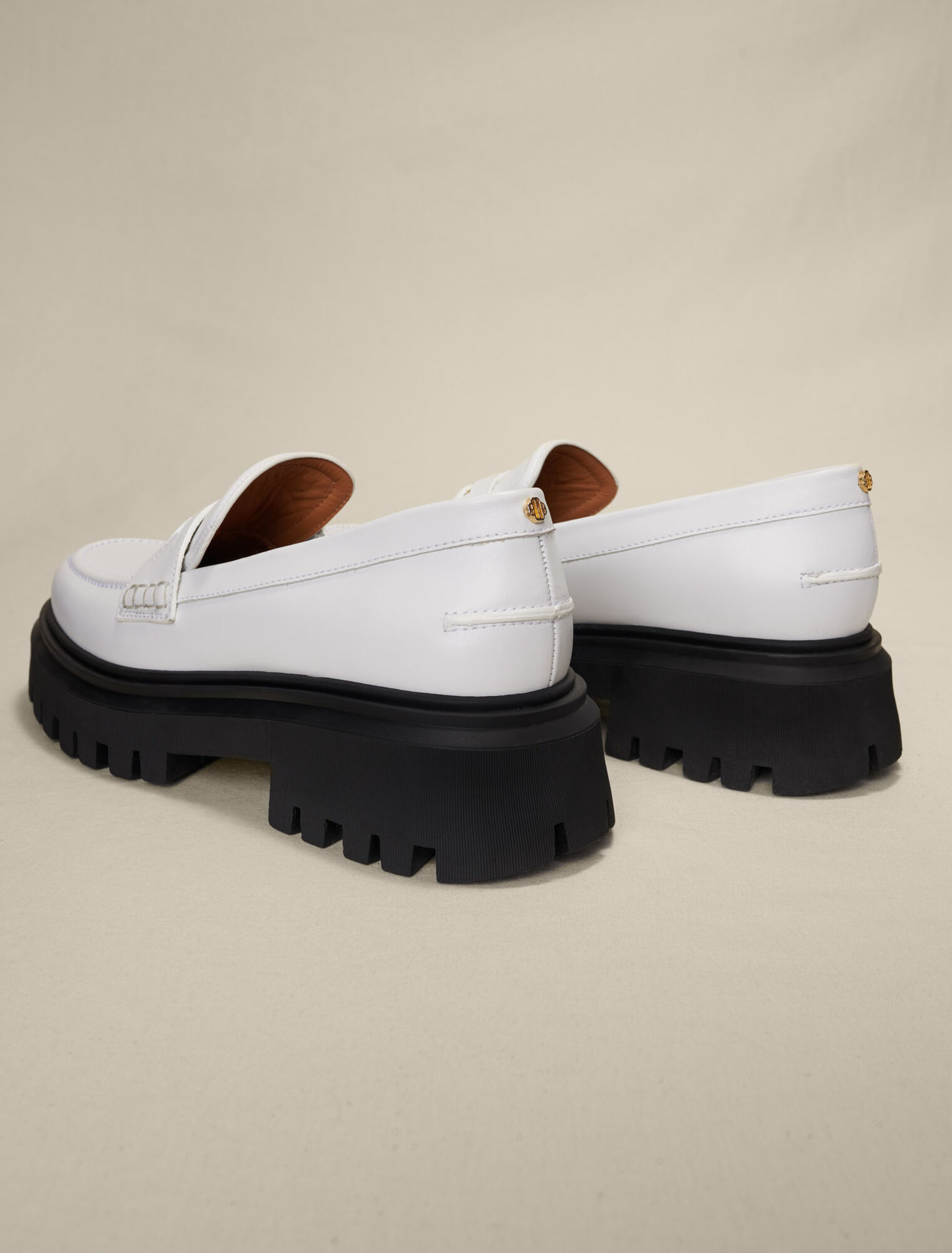 Leather platform loafers