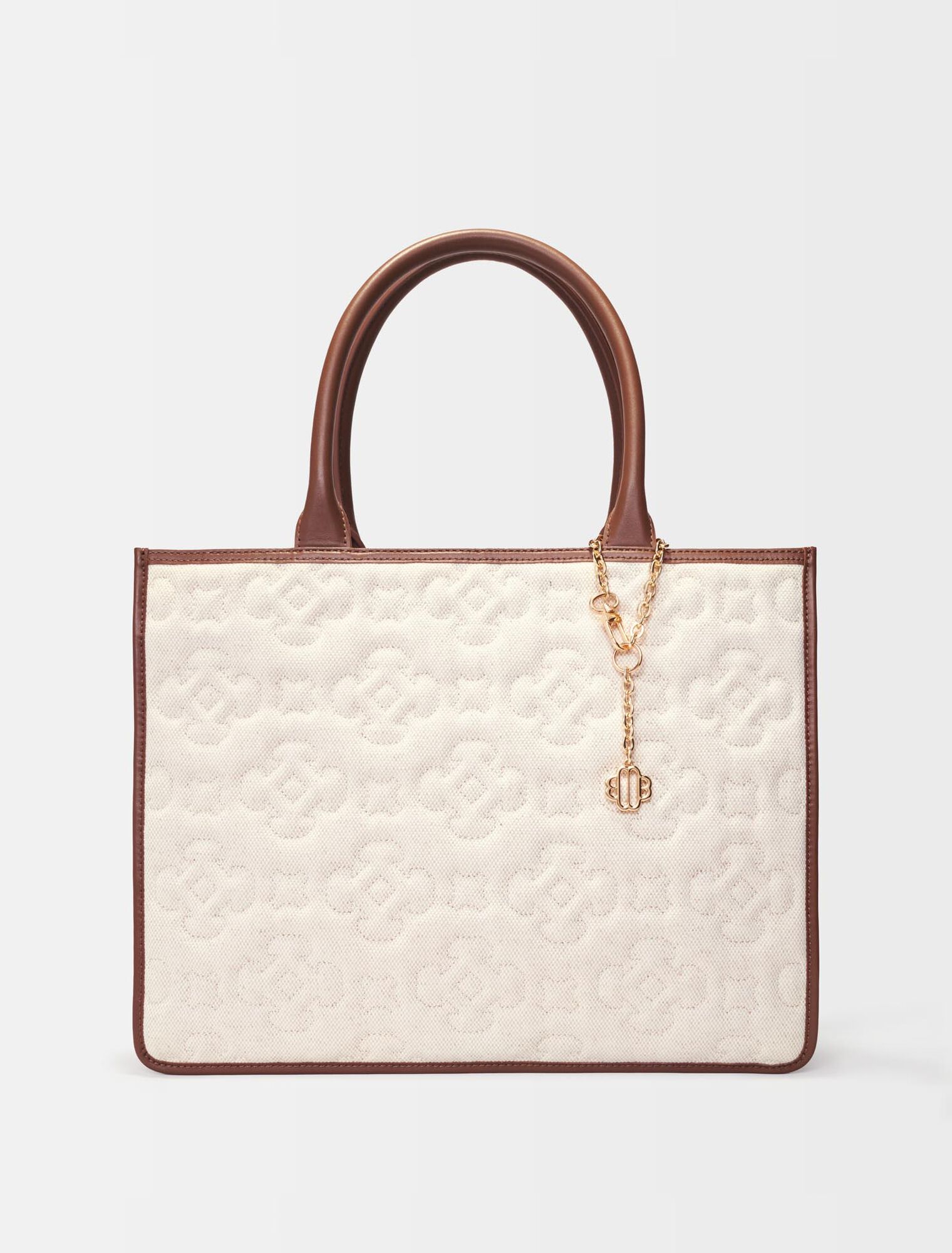 Leather, linen, viscose Clover logo tote