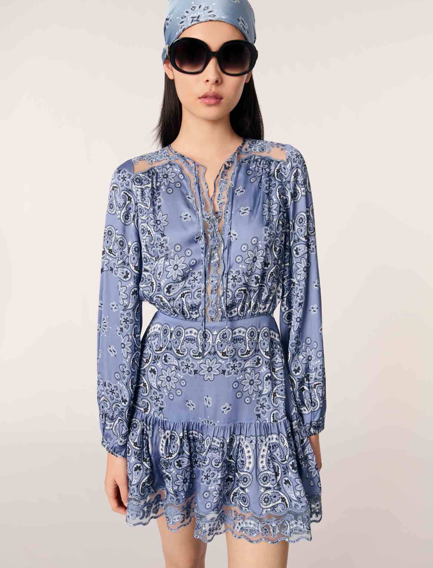majeページ Sequin tweed short dress Blue for Women | Maje
