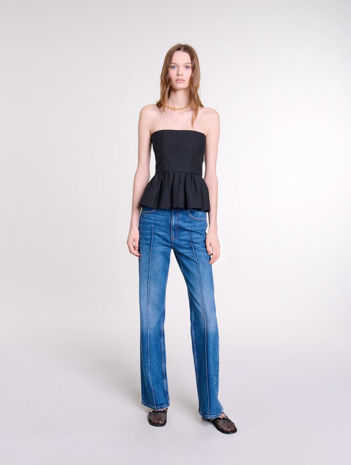 Bustier top with basque