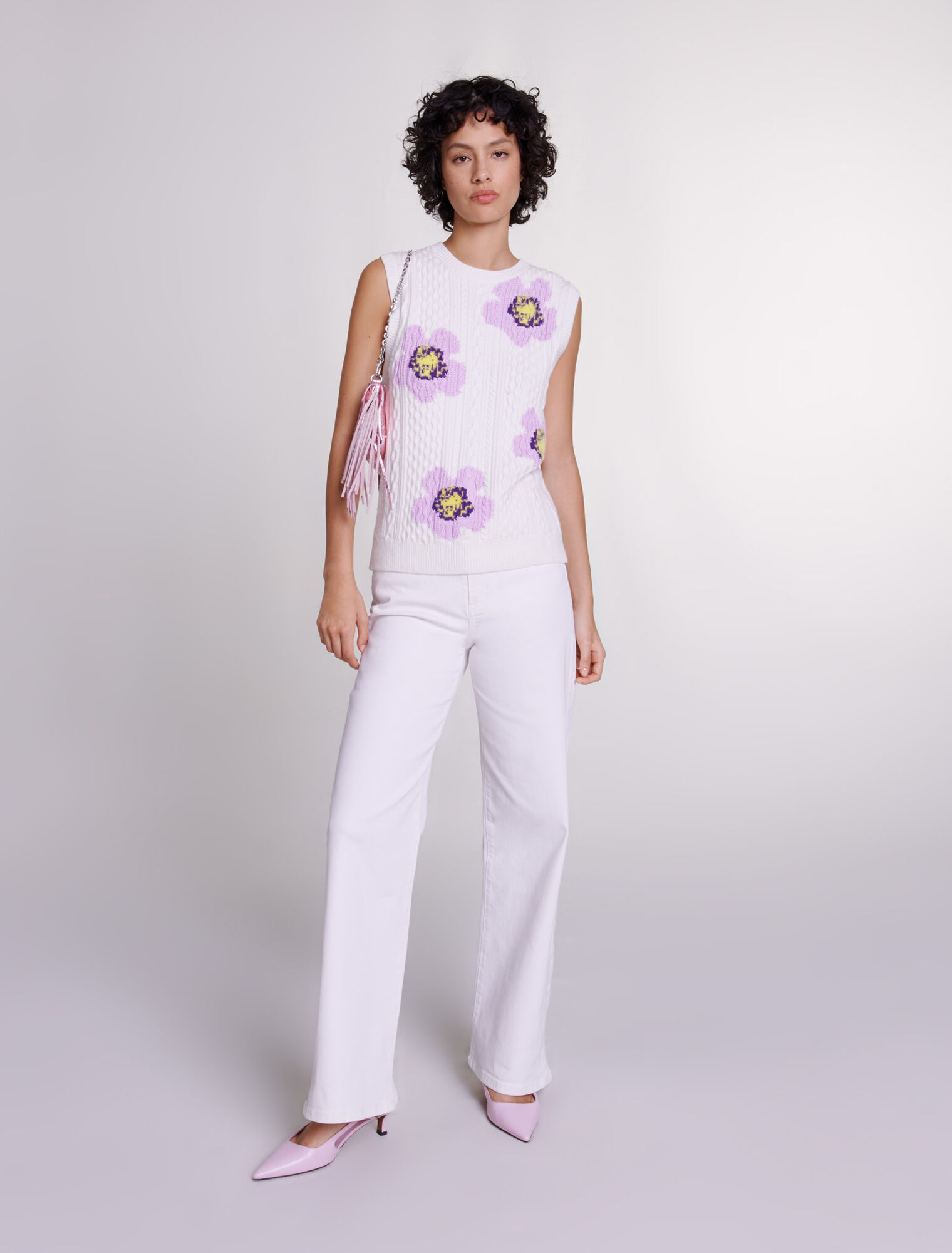 Floral sleeveless jumper
