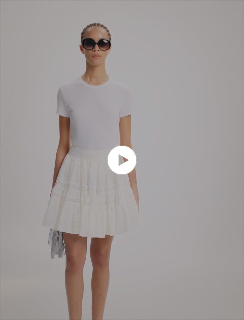 Short embroidered skirt White For Women | Maje