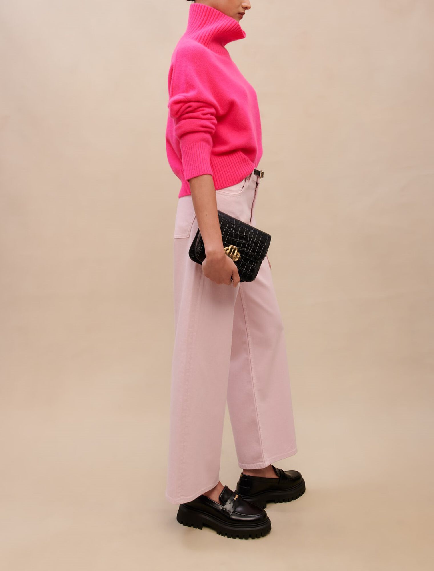 High neck cashmere sweater