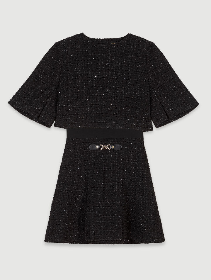 Tweed 2-in-1 short dress