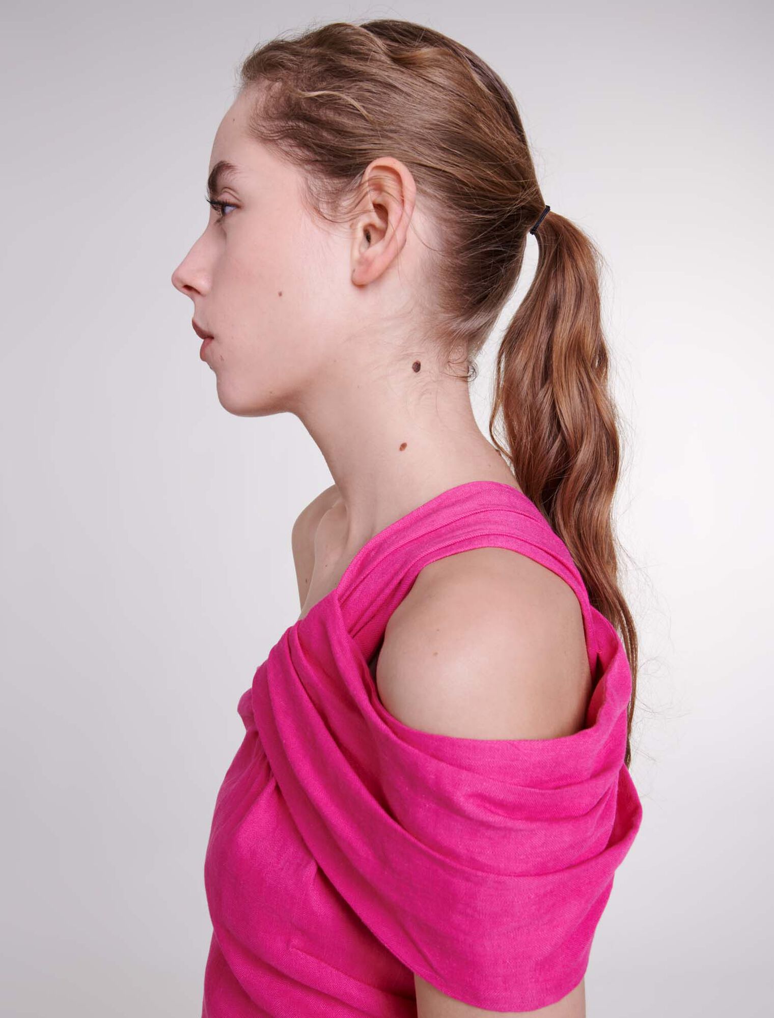 Asymmetrical linen dress