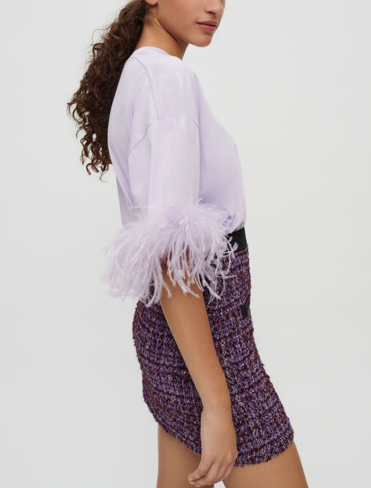 Purple tweed skirt with contrasts