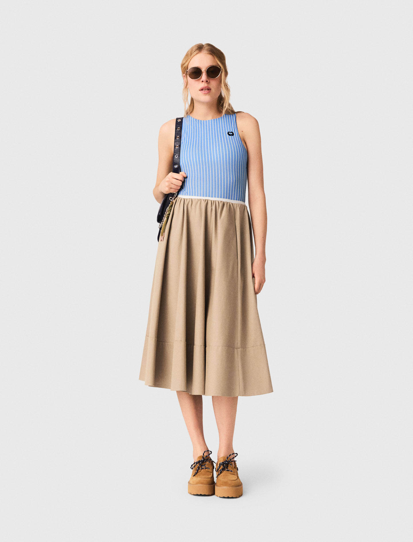 Mid-length cotton skirt Natural For Women | Maje