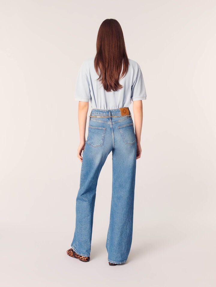 Jeans with chain-link belt