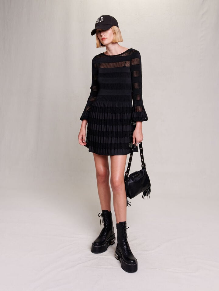 Short openwork knit dress