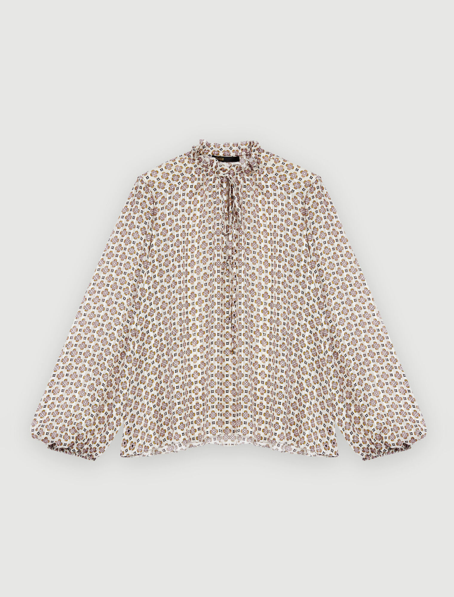 Flowing printed jacquard top