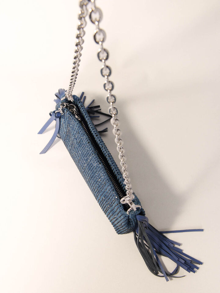 Miss M Pouch denim clutch bag