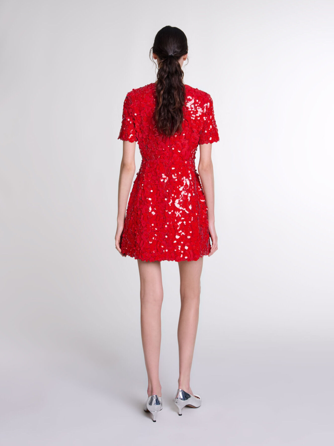 Short sequinned floral dress