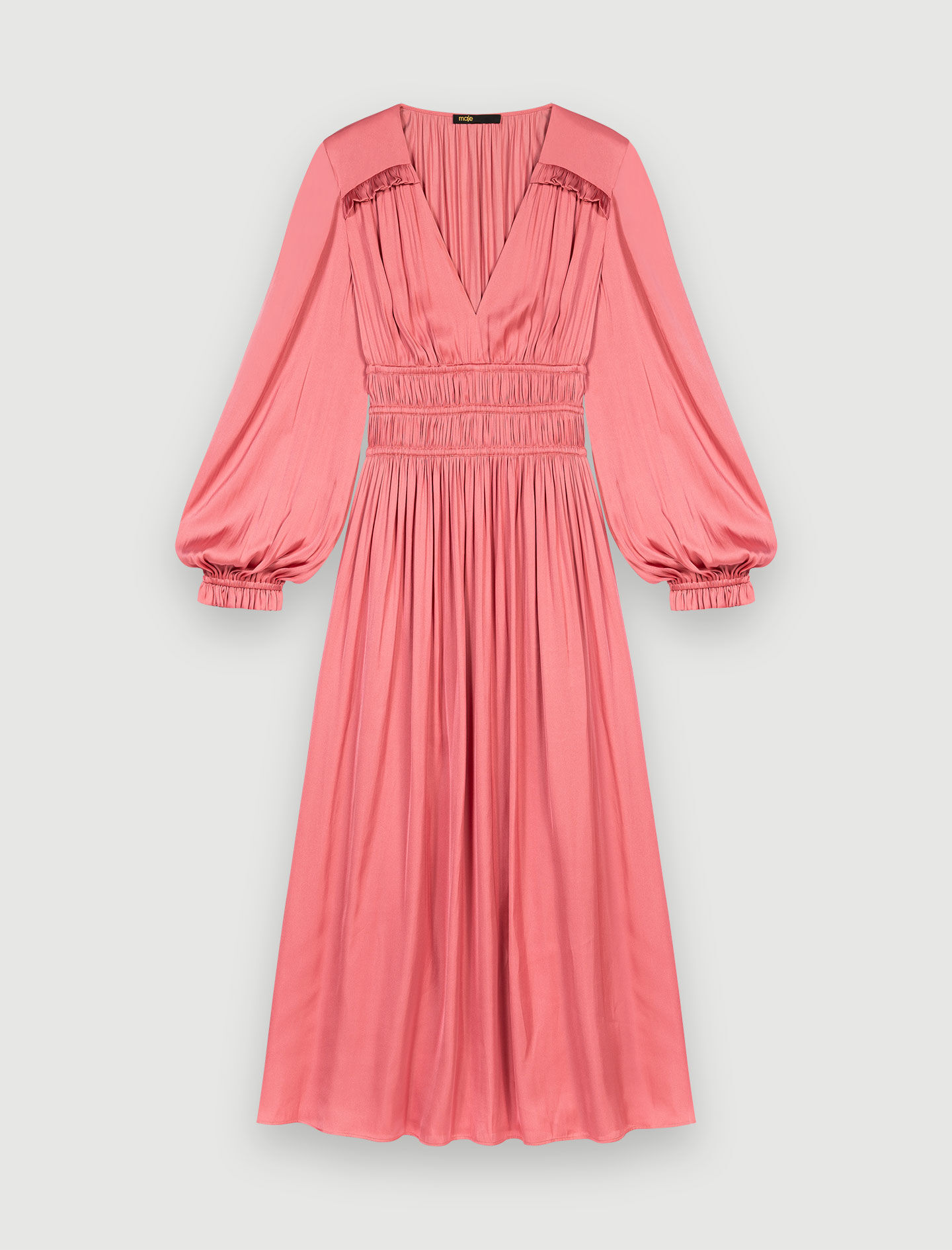 ワンピース maje paris Cutout shirred taffeta dress MAJE Cutout shirred taffeta midi dress | THE OUTNET