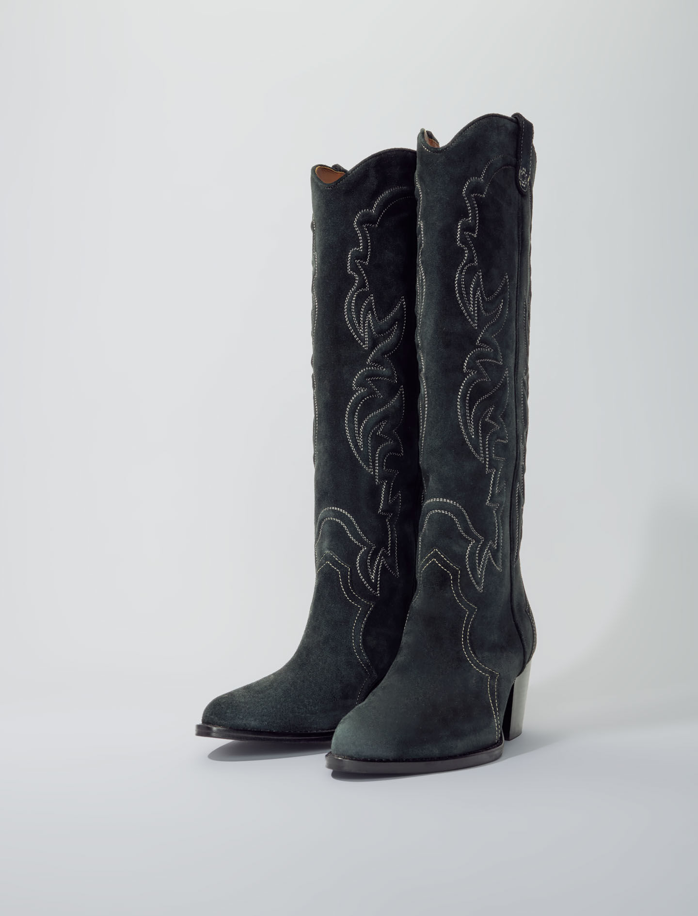 Suede cowboy boots