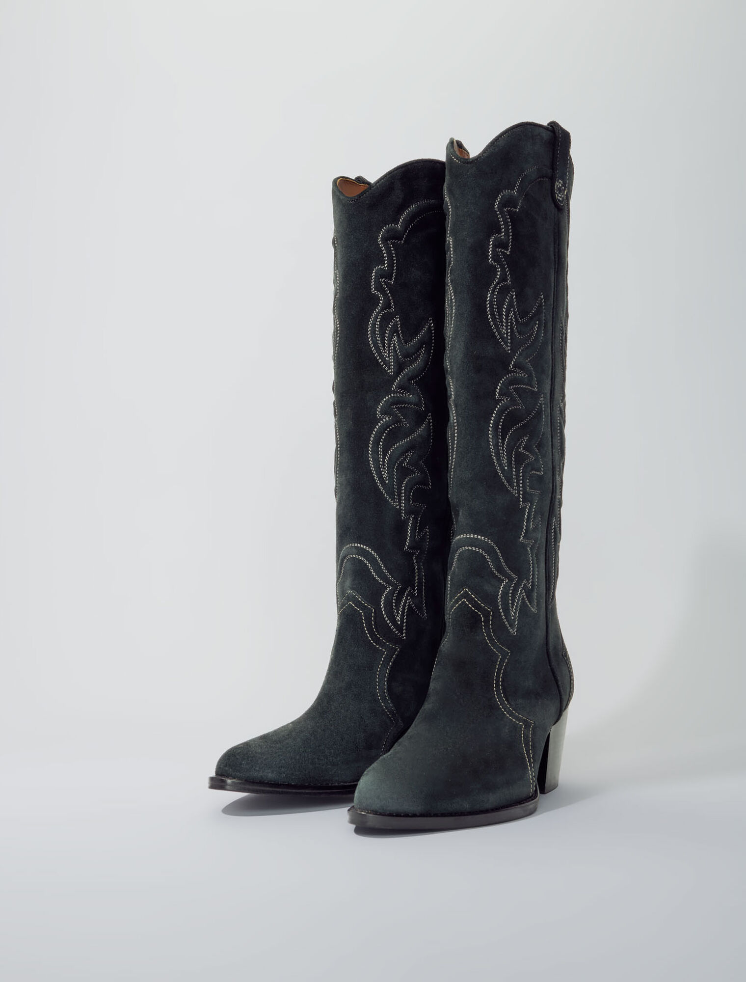 Suede cowboy boots