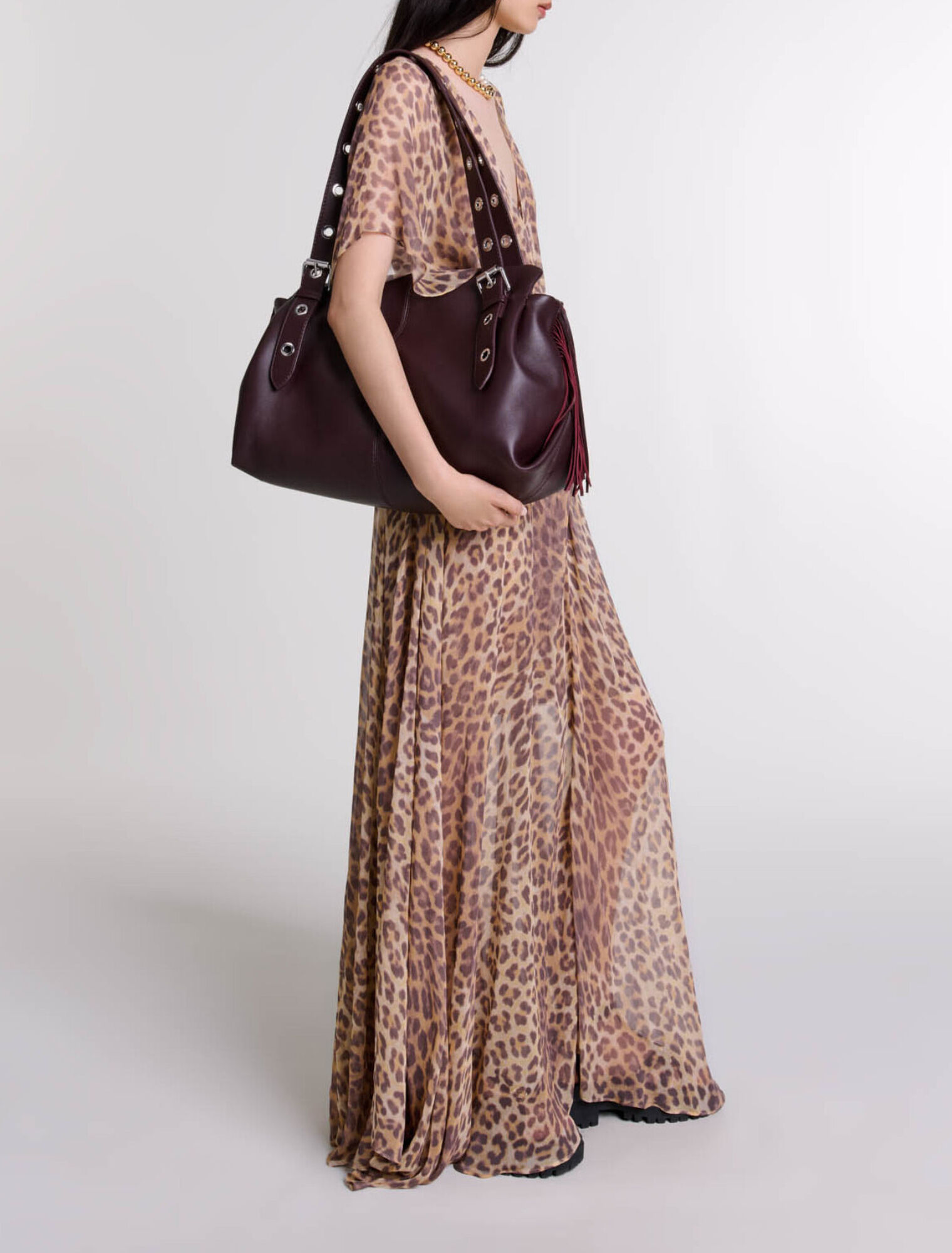 Leopard-print maxi dress