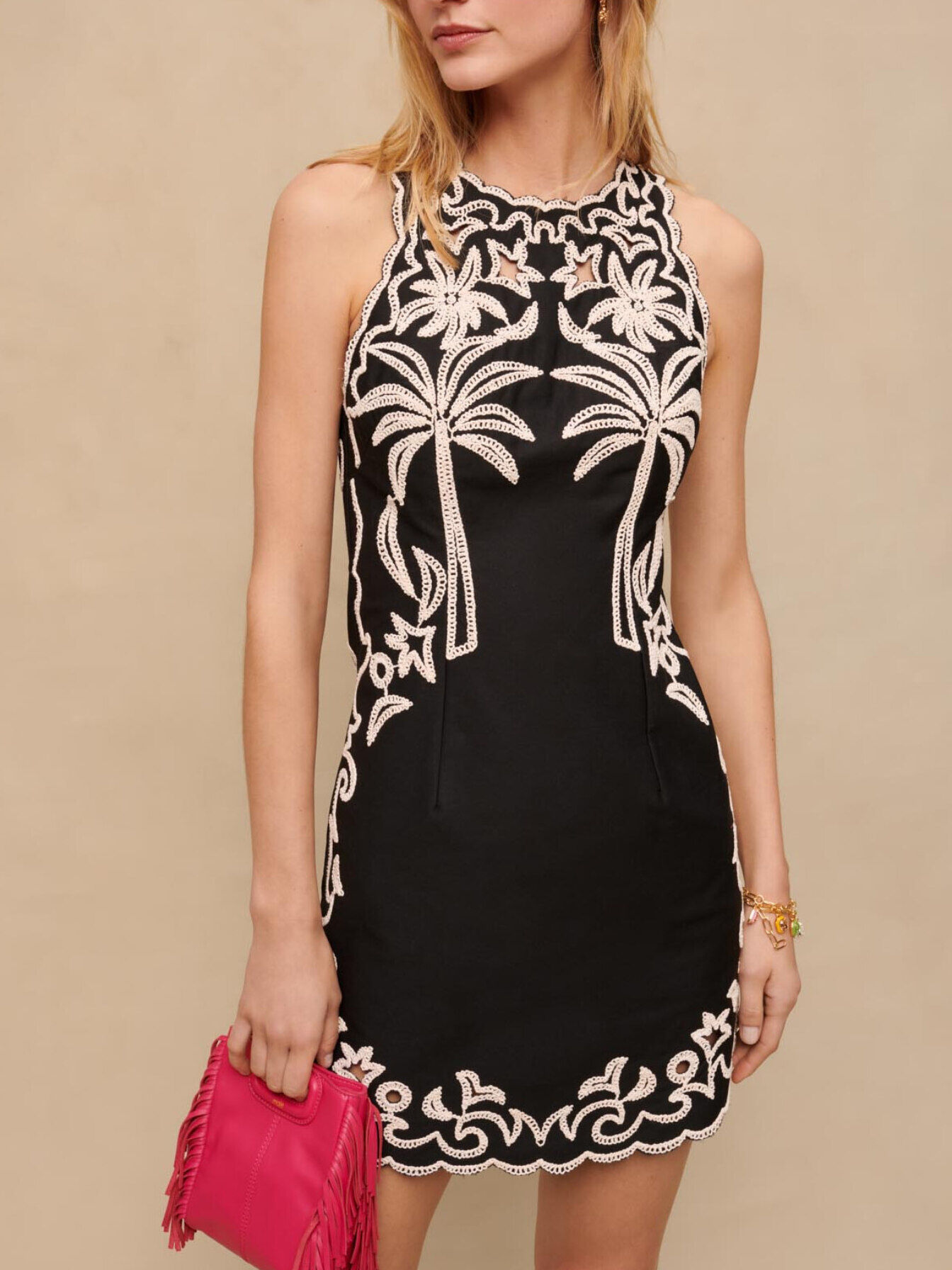 Mini dress with palm trees Mini dress with palm trees