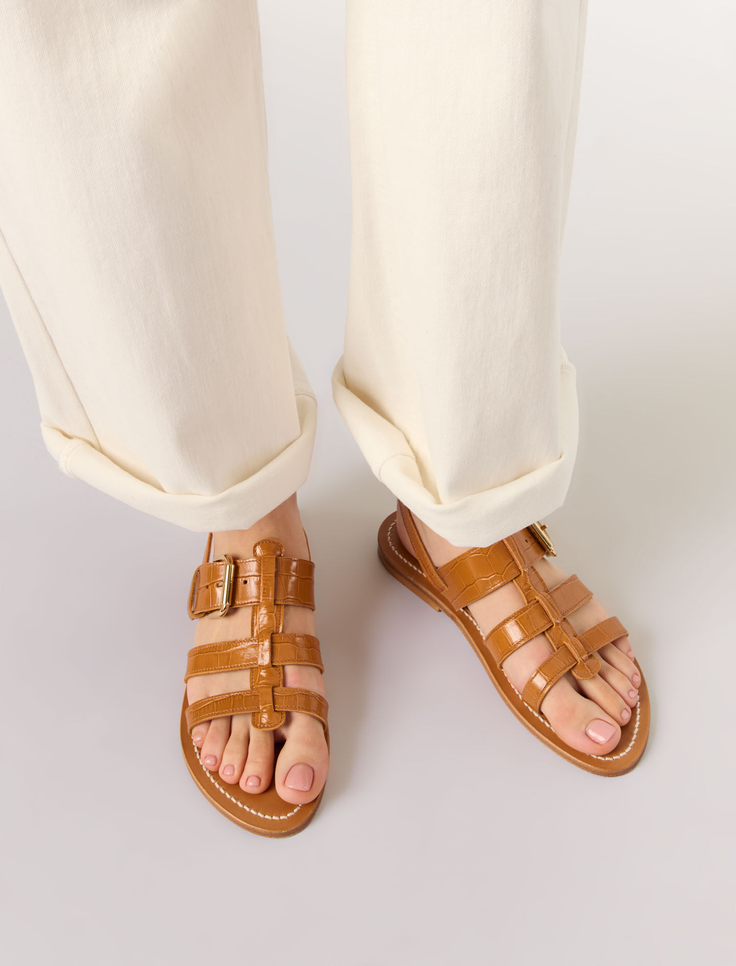 K.Jacques leather gladiators Brown For Women | Maje