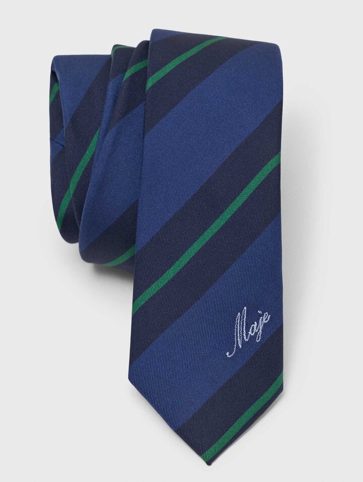 Striped silk tie