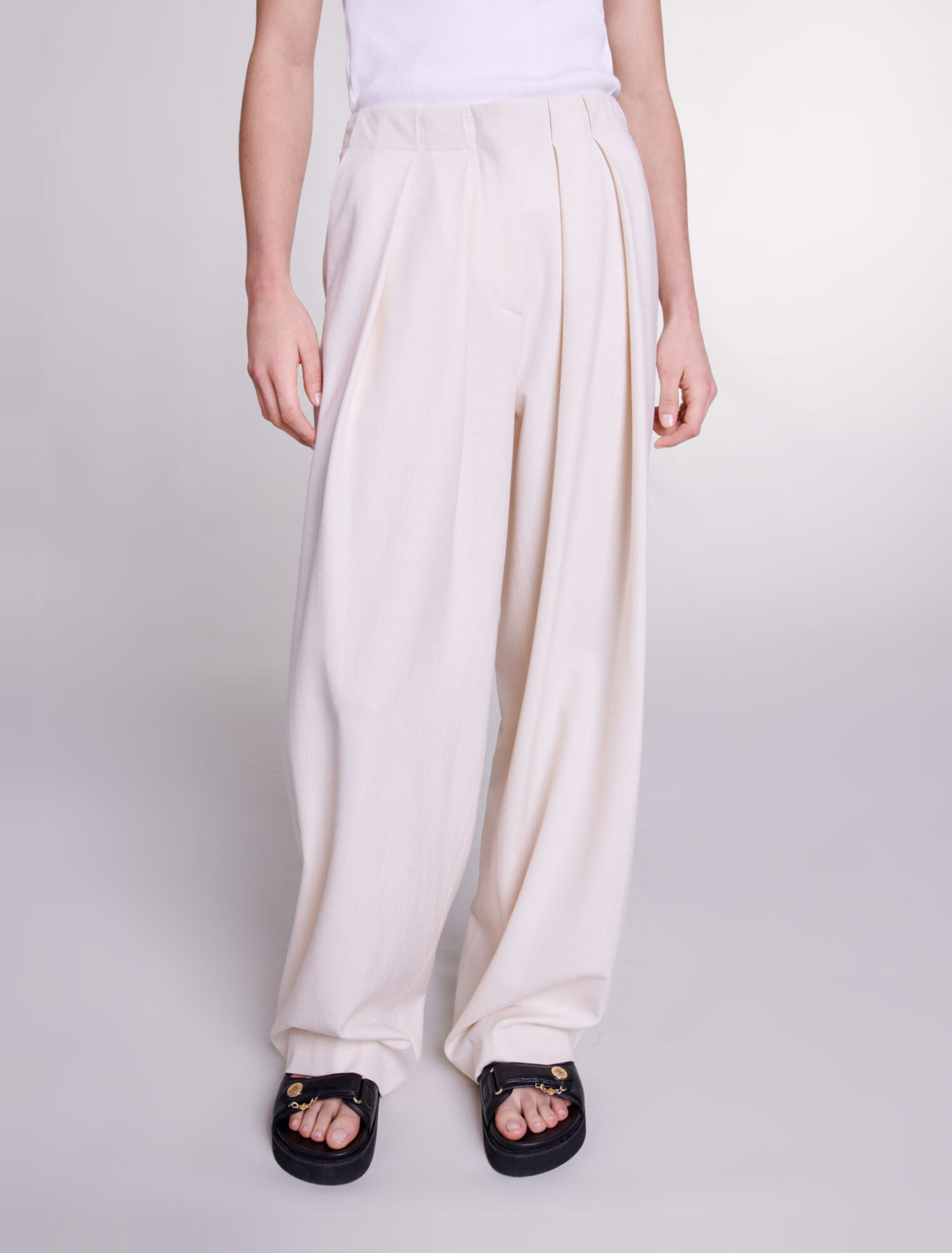 Wide-leg suit trousers
