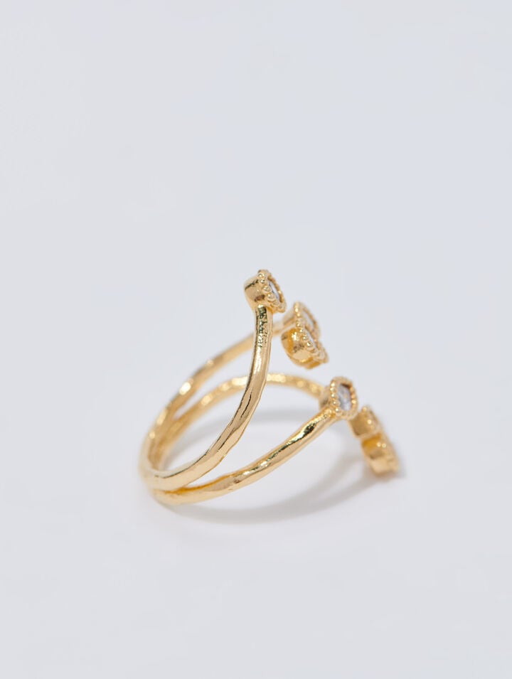 Rhinestone-embellished ring