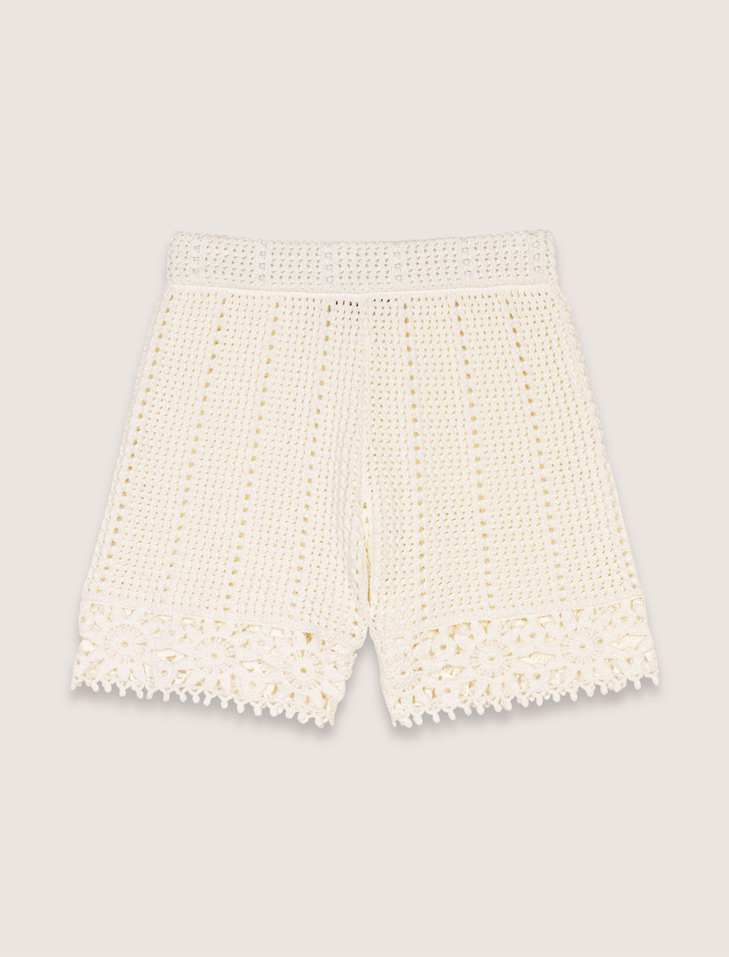 Crochet-knit shorts White For Women | Maje