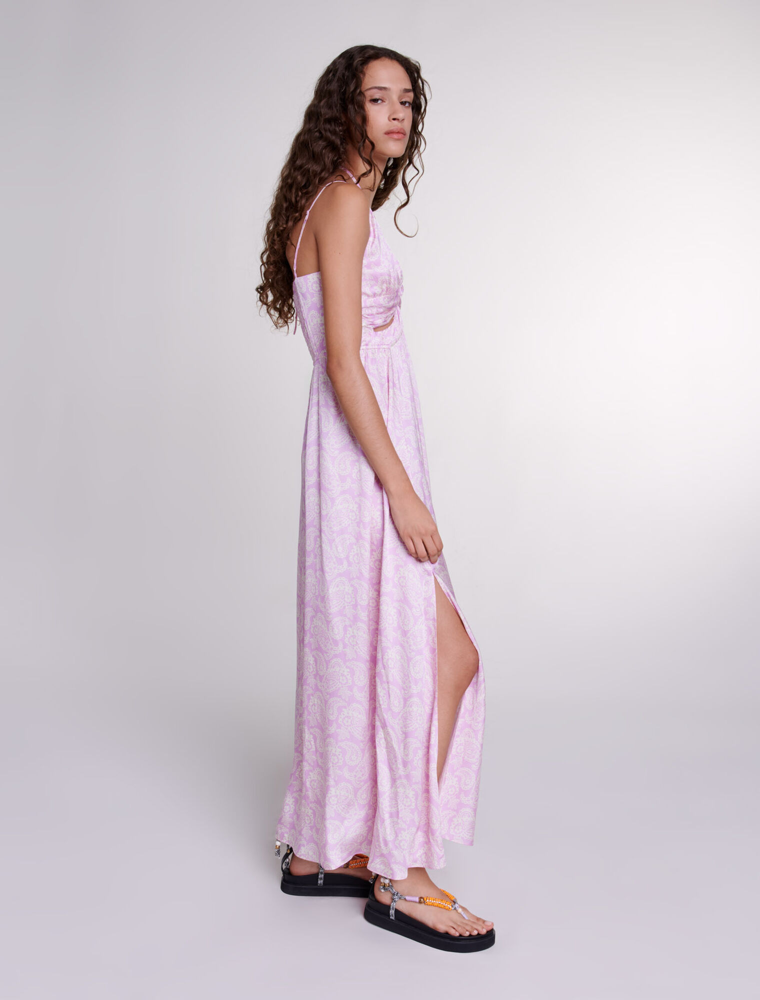 Openwork patterned maxi dress