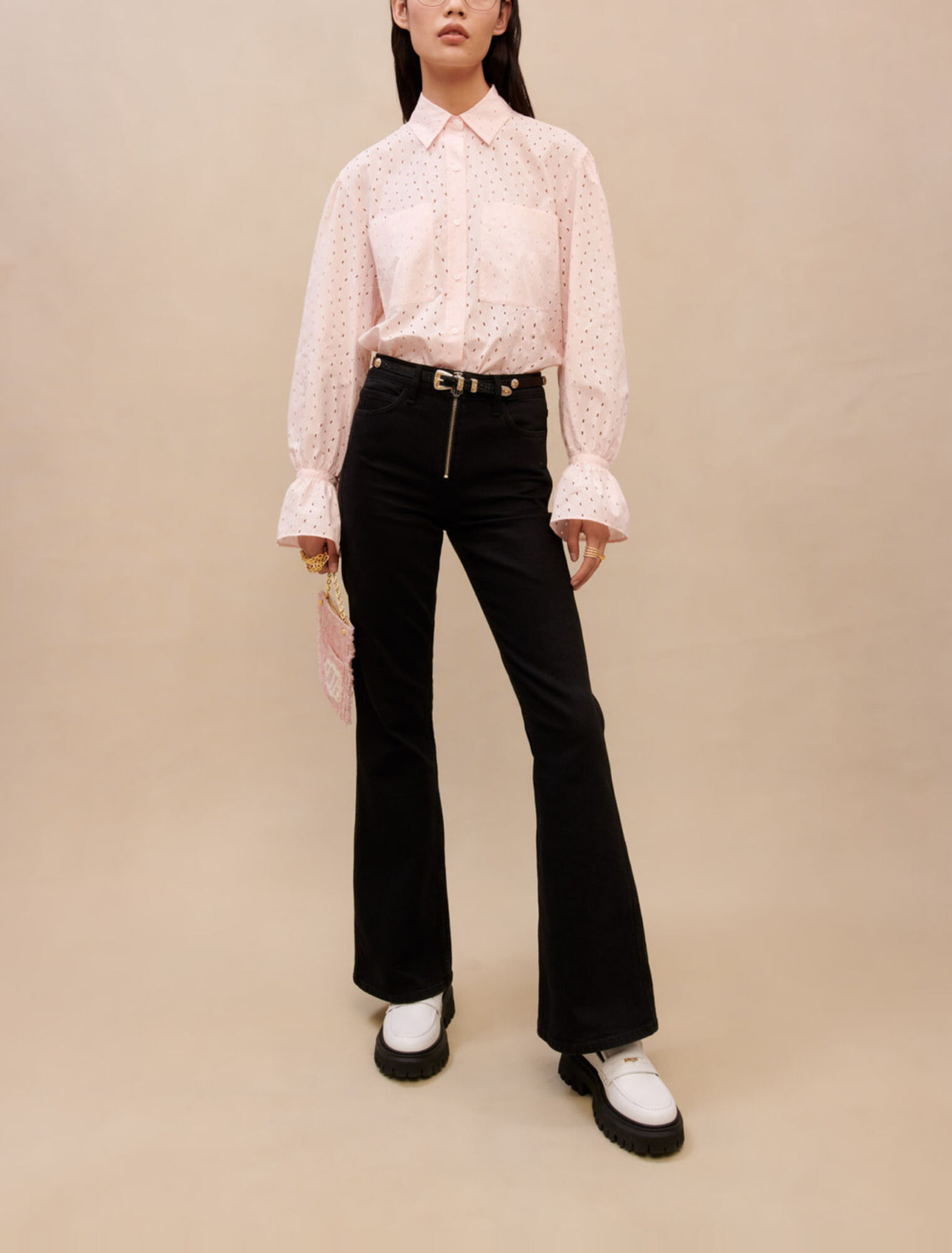 Pink broderie anglaise shirt