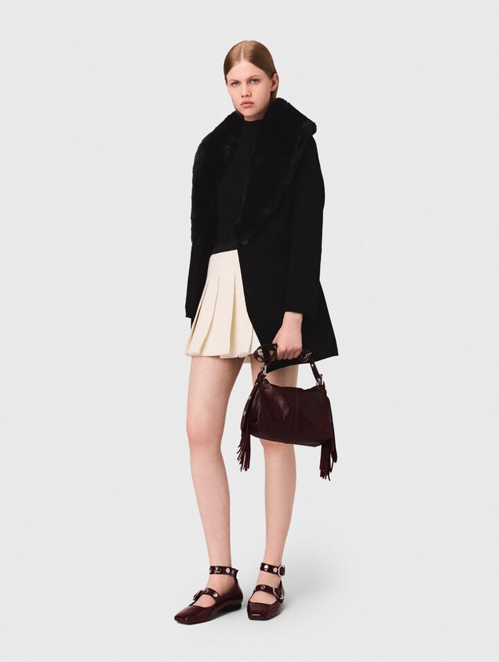 Double-faced mid-length coat