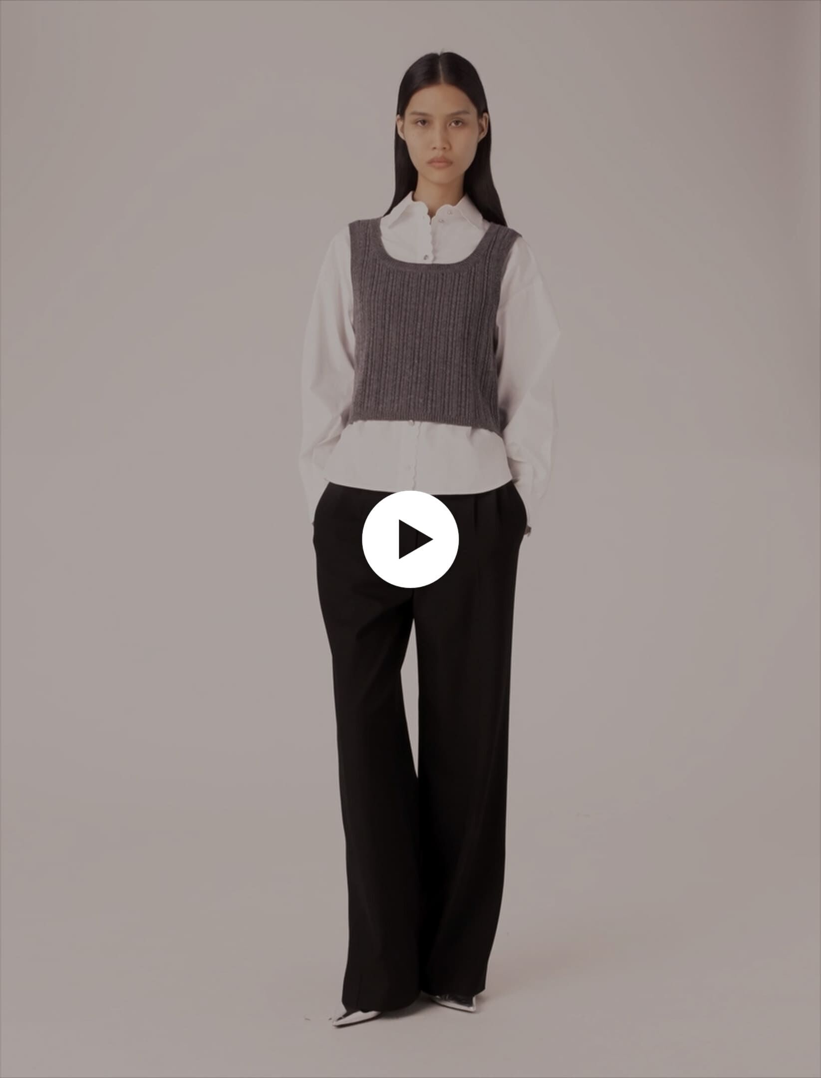 Wide-leg suit trousers Black / Gray For Women | Maje