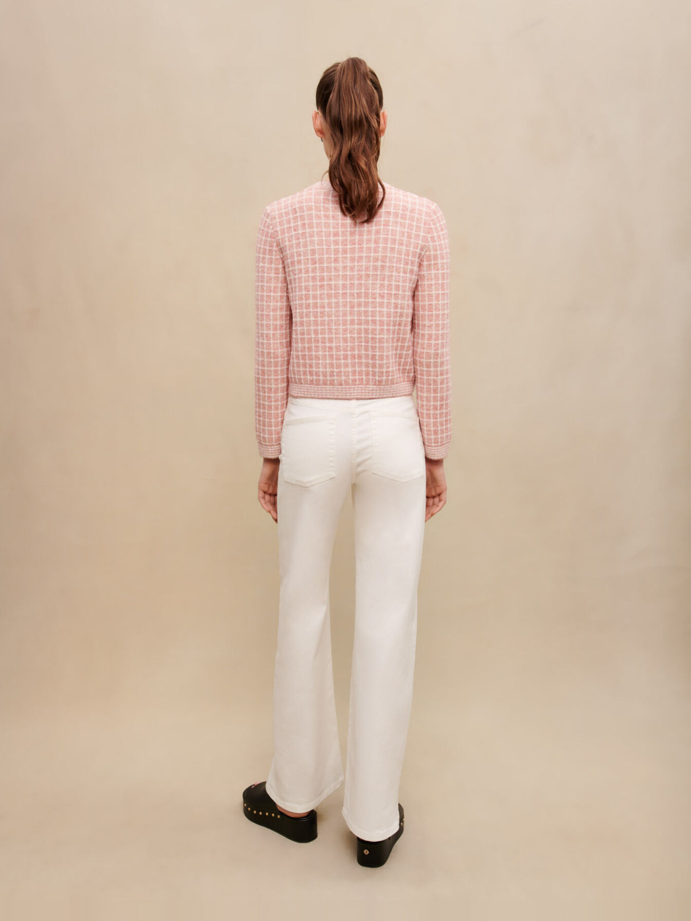 Tweed-style knit cardigan Pink For Women | Maje Tweed-style knit cardigan Pink For Women | Maje