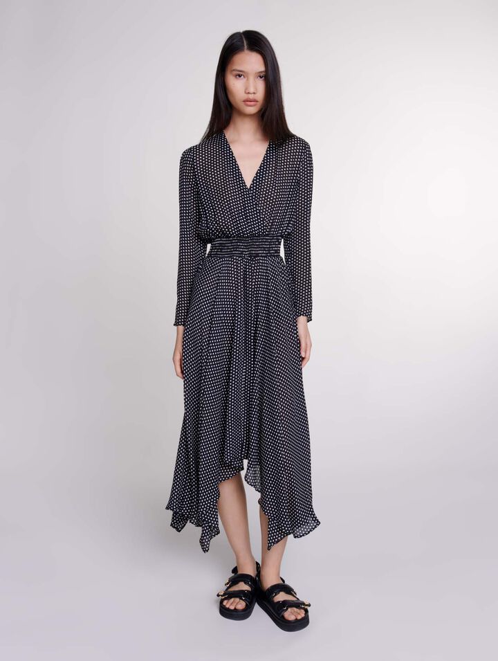 Mid-length polka dot dress