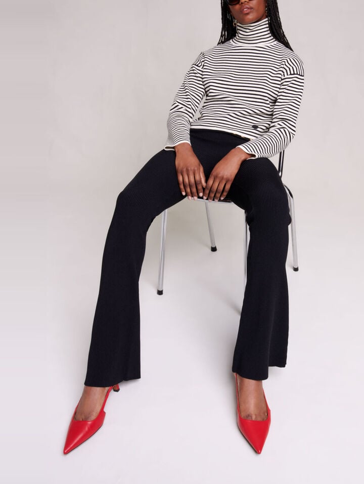 Trousers in ribbed knit