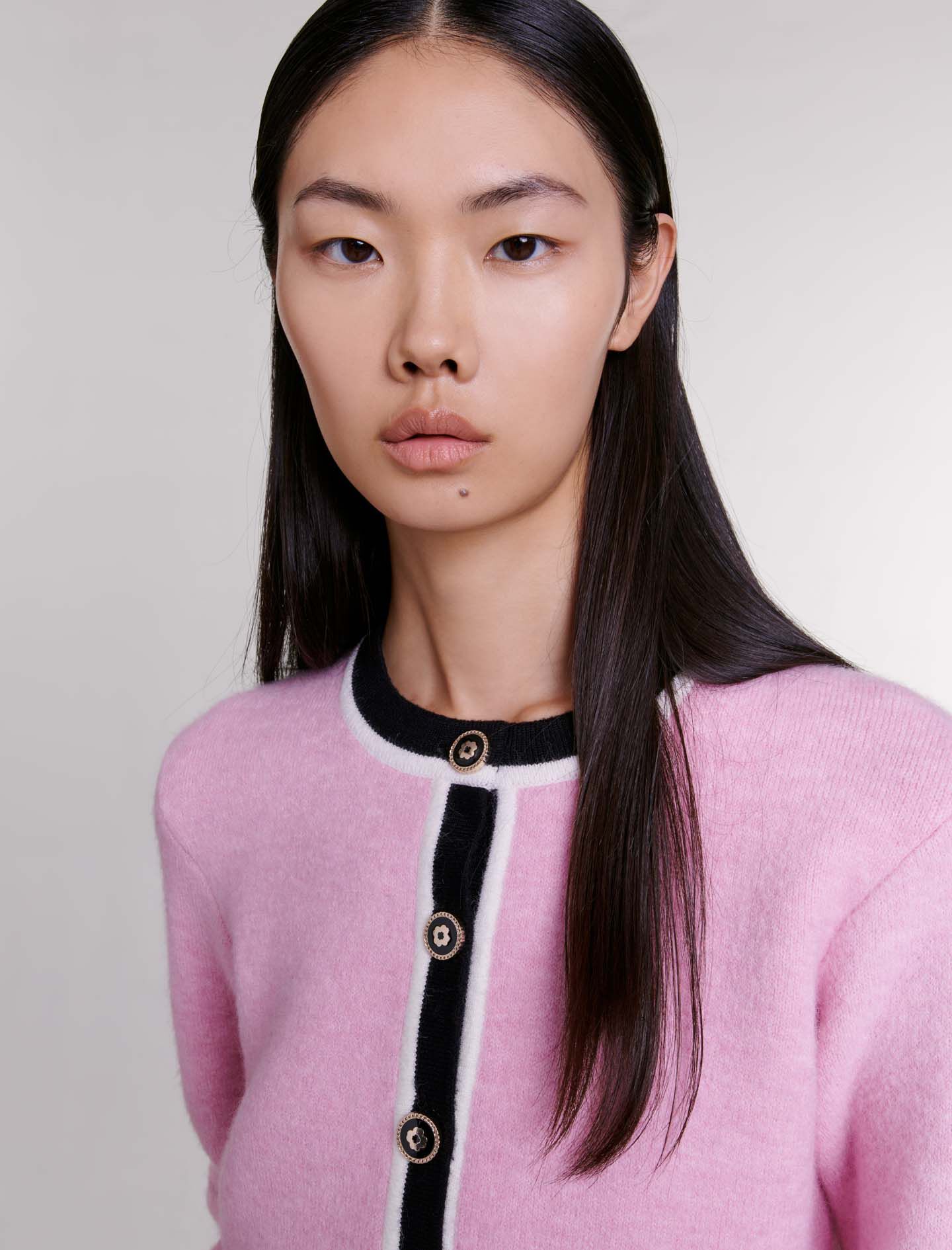 Cropped knit cardigan