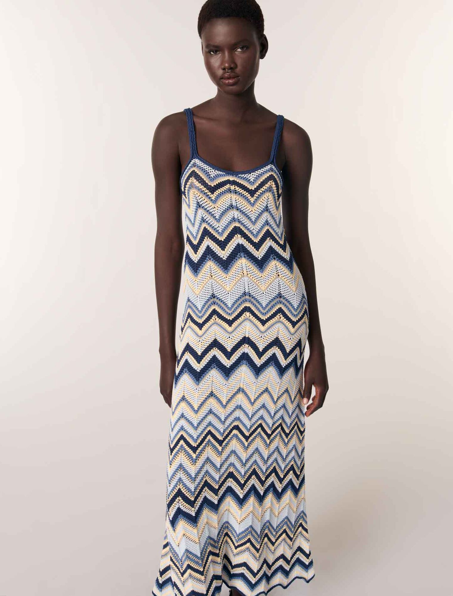 Crochet-knit maxi dress
