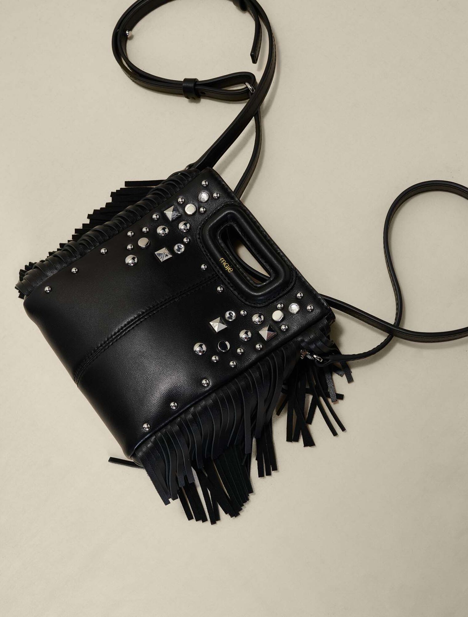 Studded leather mini M bag