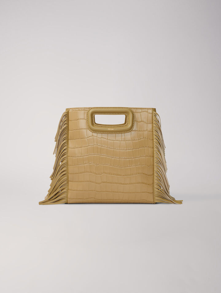 M bag in crocodile-effect leather