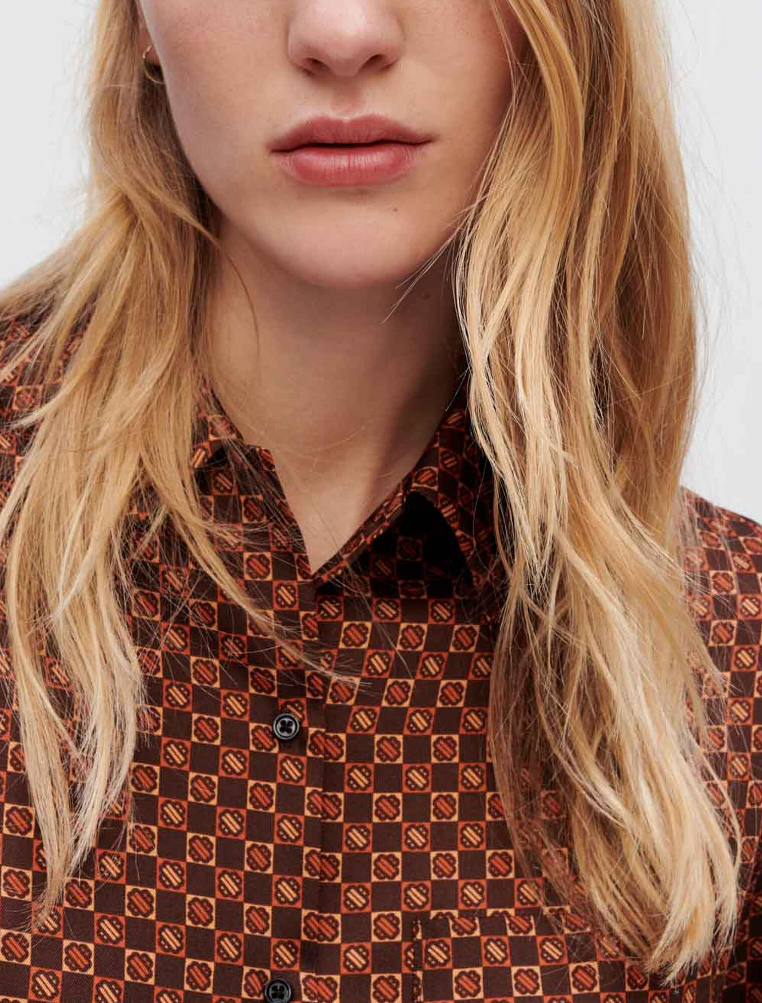 Mini Clover printed satin shirt