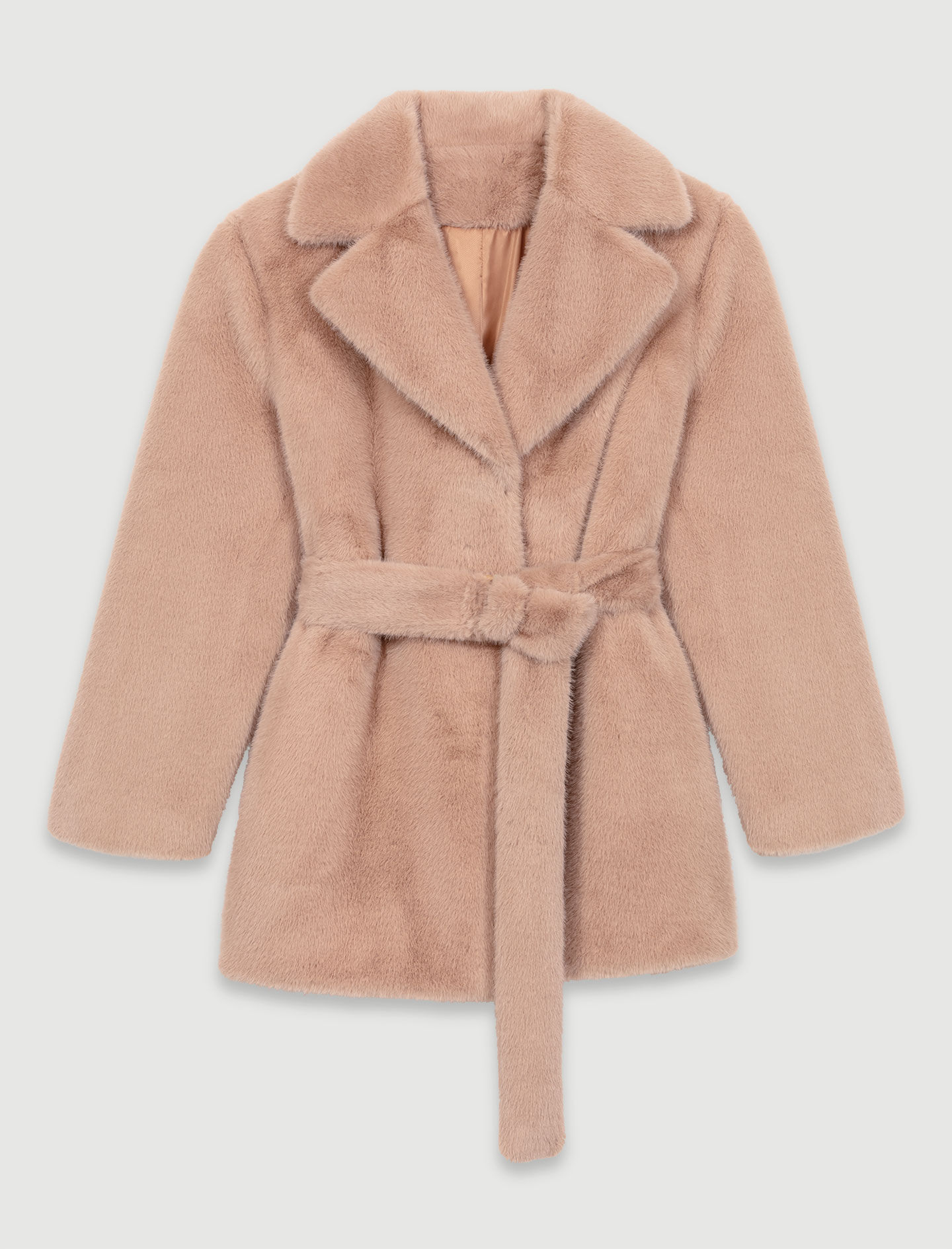 Faux fur coat Brown For Women | Maje