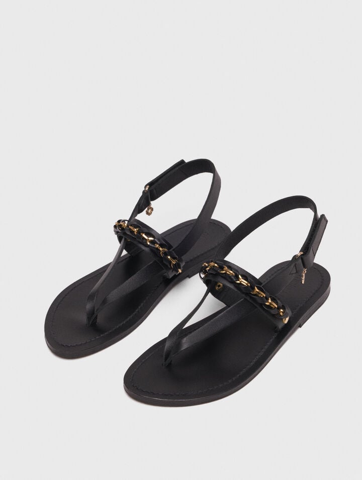 K.Jacques flat leather sandal