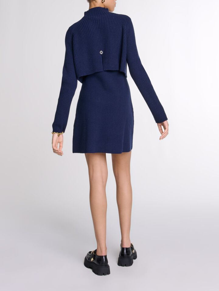 Knit 2-in-1 short dress