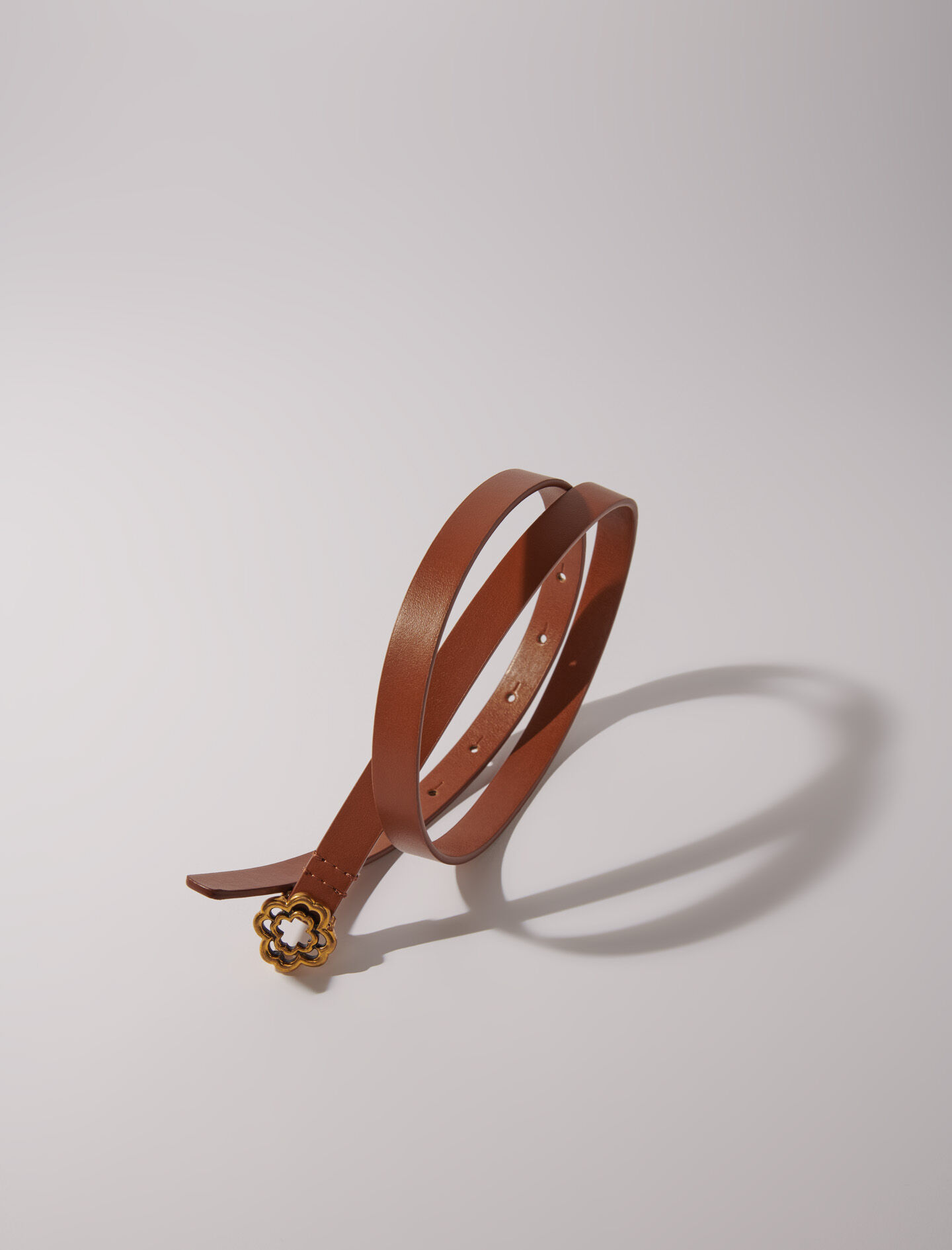 Slim Clover belt Brown For Women | Maje