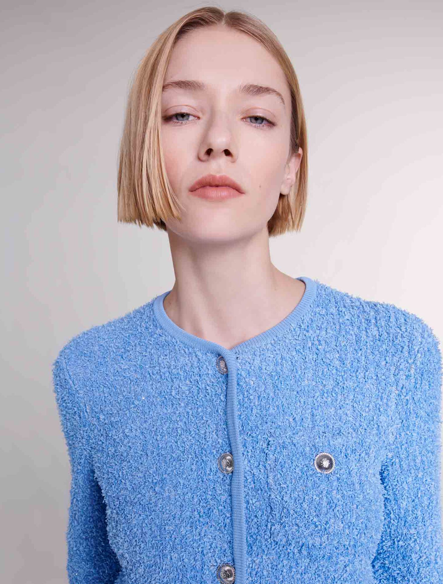 Sequin knit cardigan
