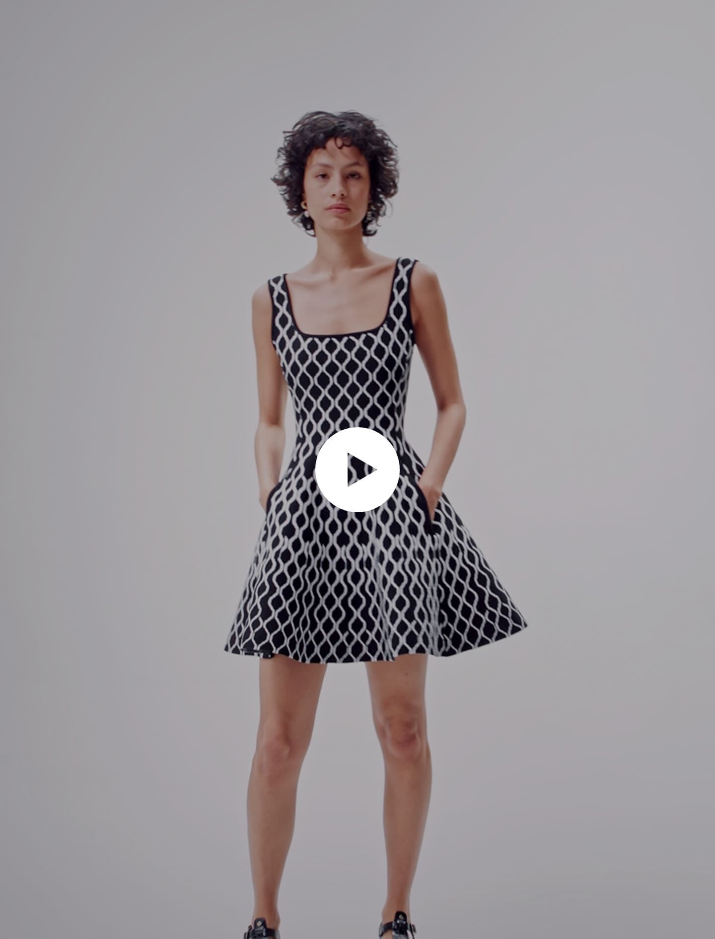 Short patterned knit dress Bicolor For Women | Maje