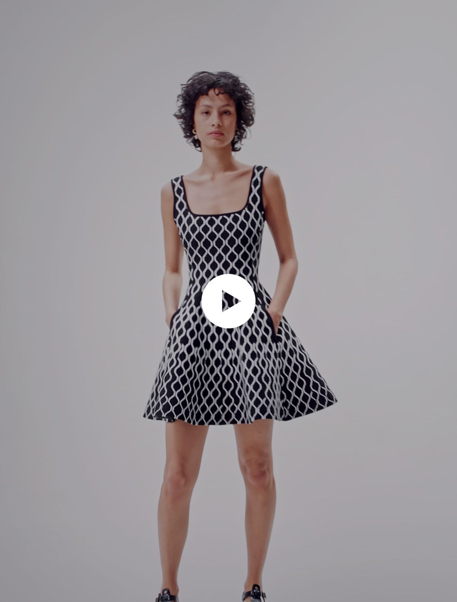 Short patterned knit dress