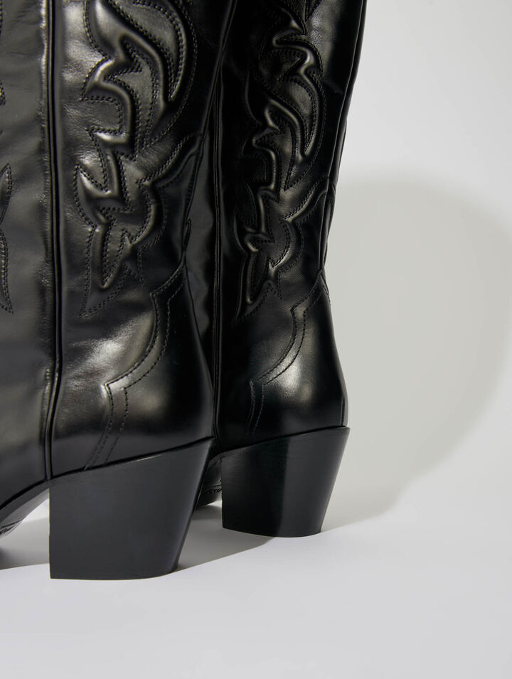 Western leather boots